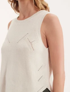 Agatha ecru sleeveless jumper