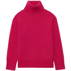 Aiden turtleneck jumper in fuchsia wool and cashmere