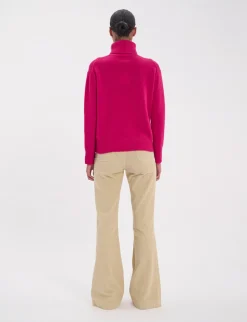 Aiden turtleneck jumper in fuchsia wool and cashmere