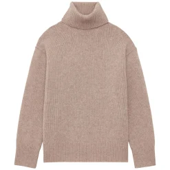 Aiden turtleneck jumper in beige wool and cashmere