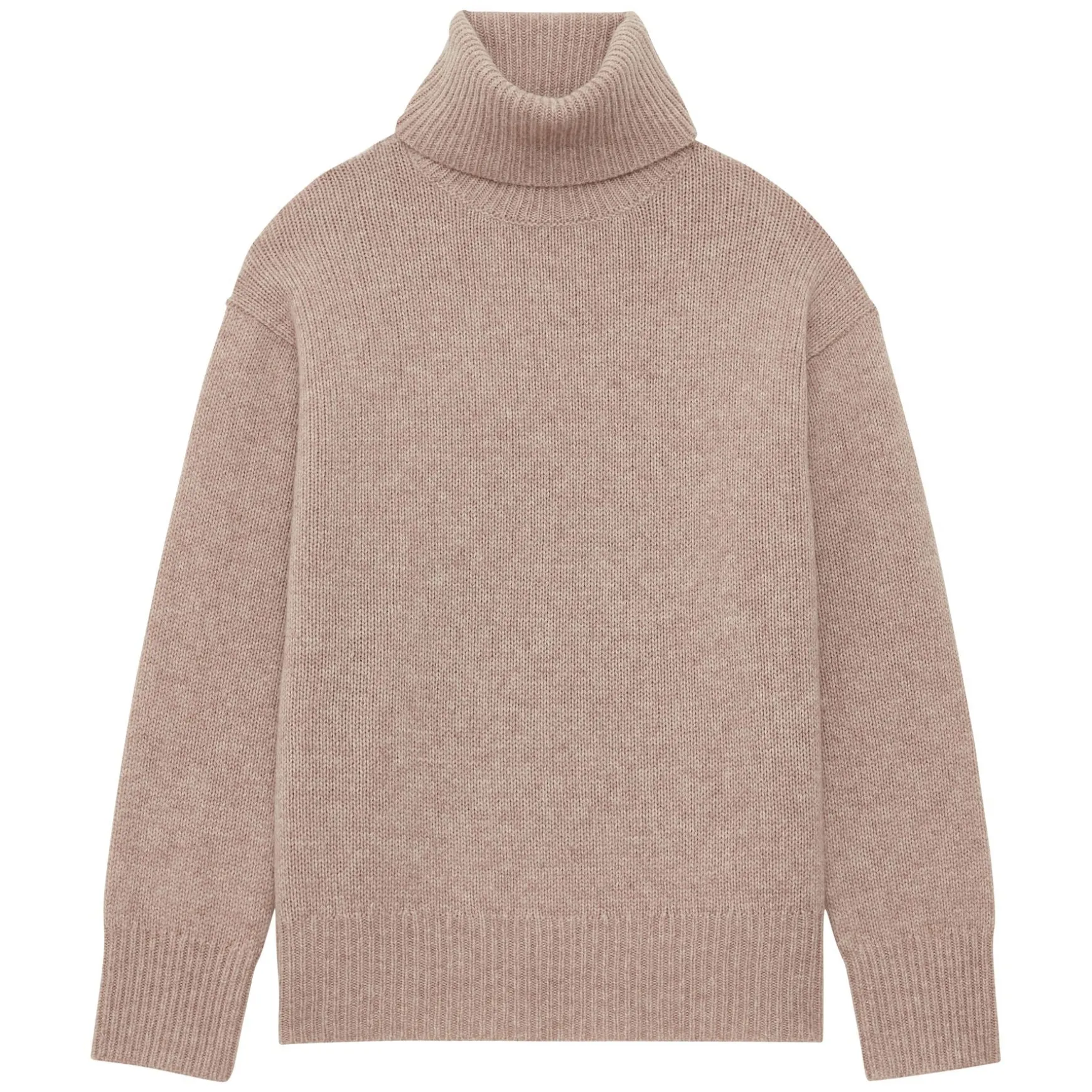 Aiden turtleneck jumper in beige wool and cashmere