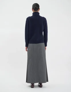 Aiden wool and cashmere turtleneck jumper Navy blue