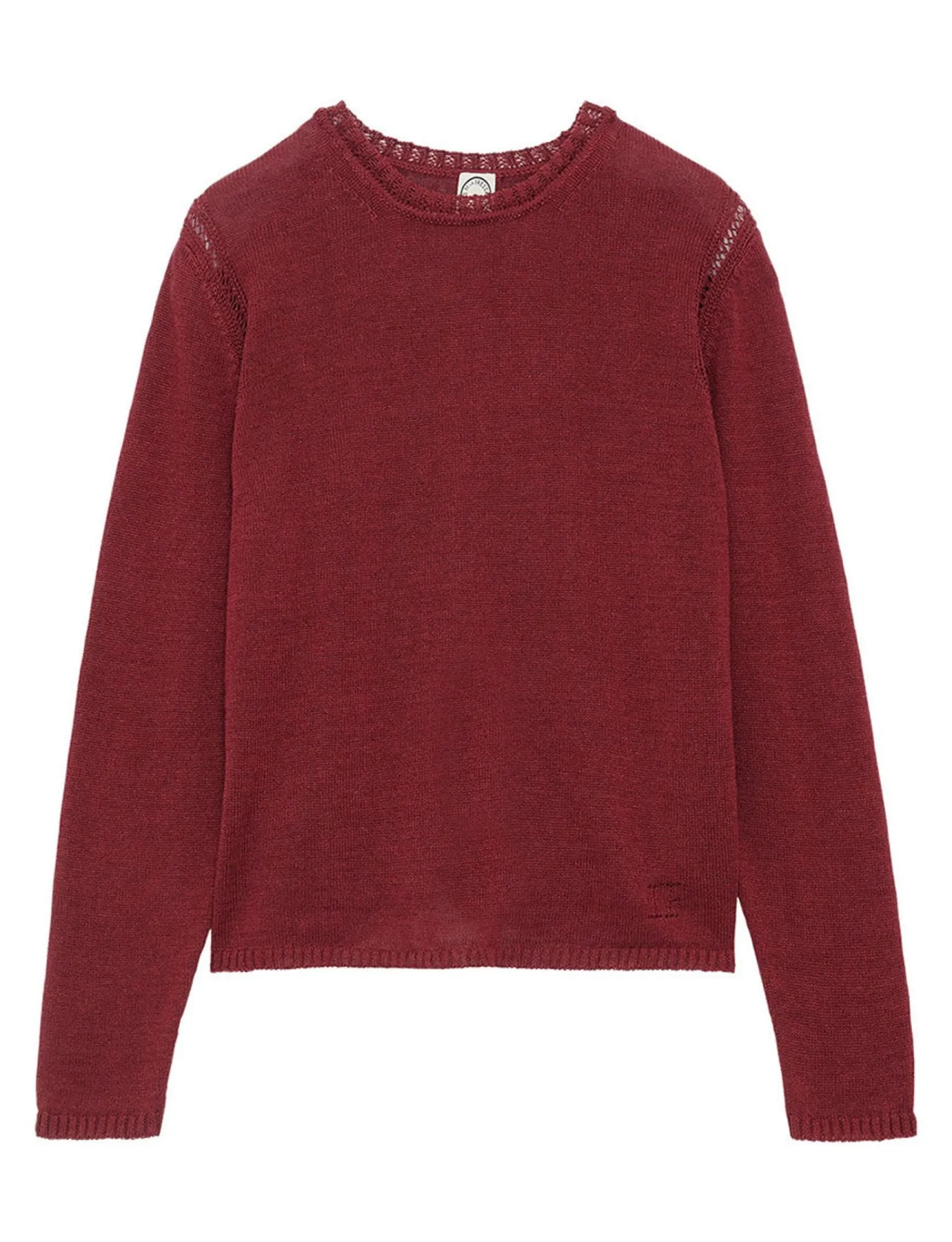 Angelina Raspberry Linen Sweater