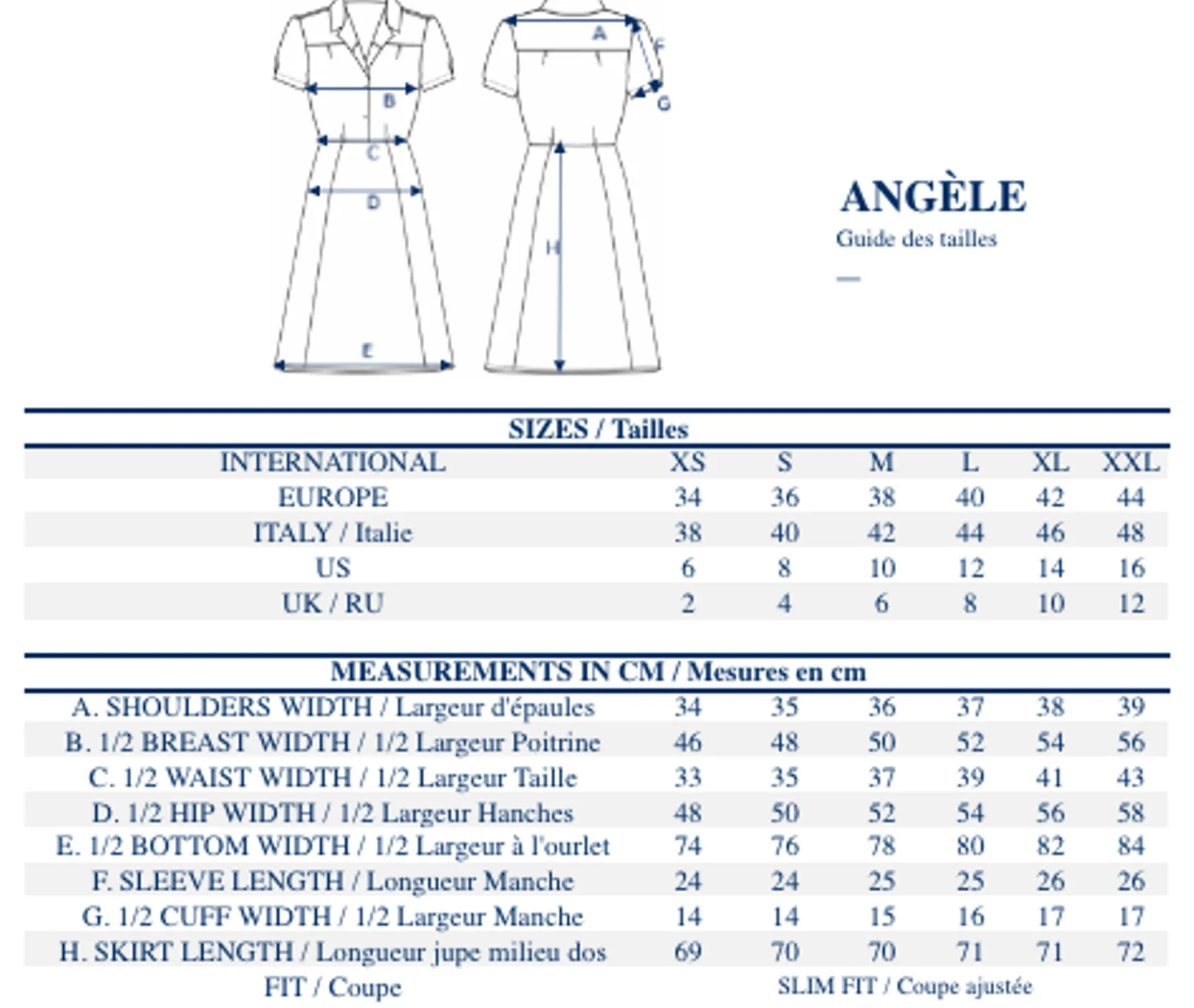 Angèle navy blue dress