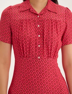 Angèle pink print dress