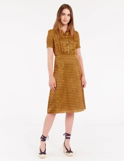 Angèle satin print dress