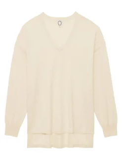 Anton ivory cashmere V-neck jumper