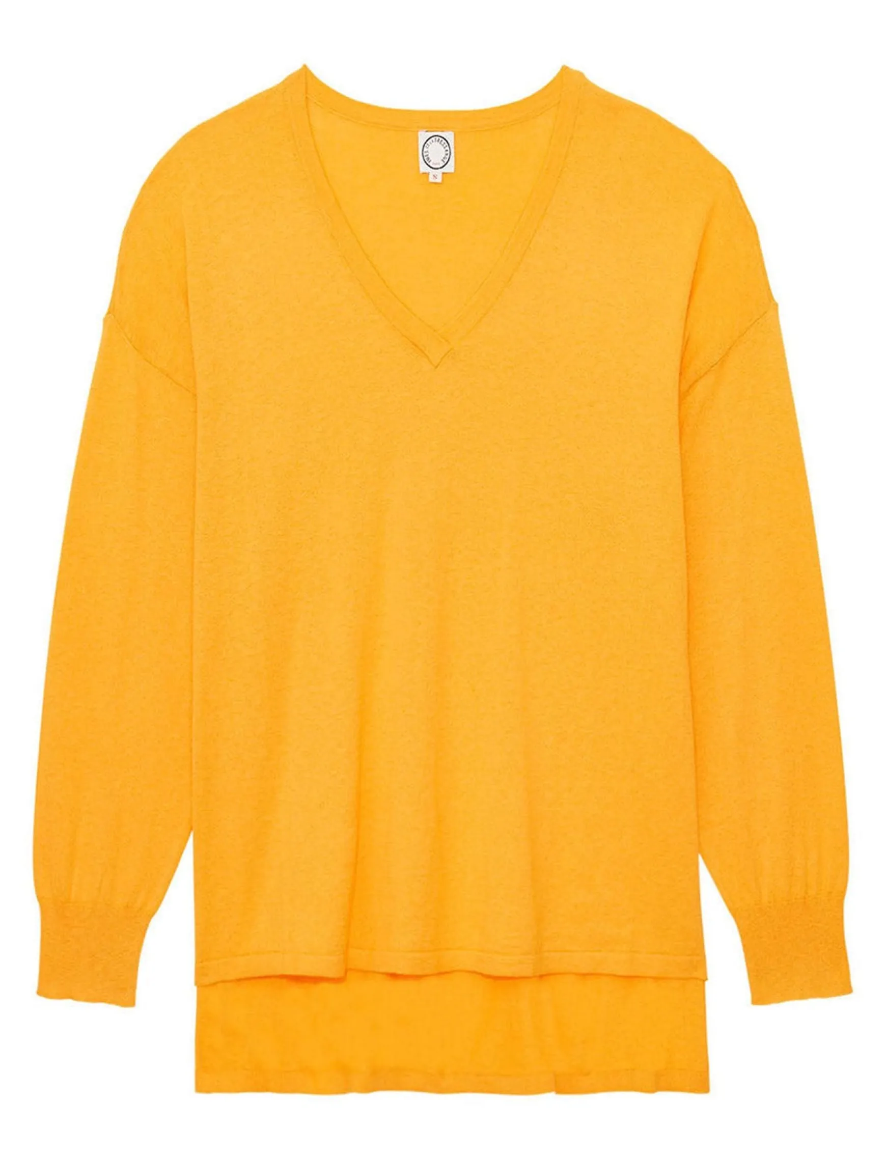 Anton yellow cashmere V-neck jumper