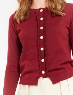 April burgundy cardigan