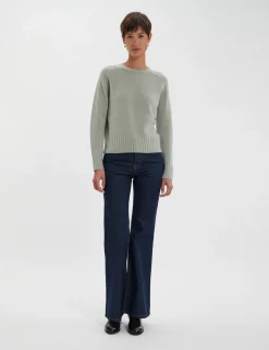Arthur jumper in almond green wool and cashmere