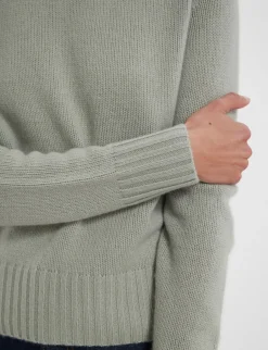 Arthur jumper in almond green wool and cashmere