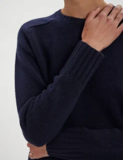 Arthur jumper in navy wool and cashmere