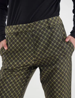 Audrey black and gold jacquard weave trousers