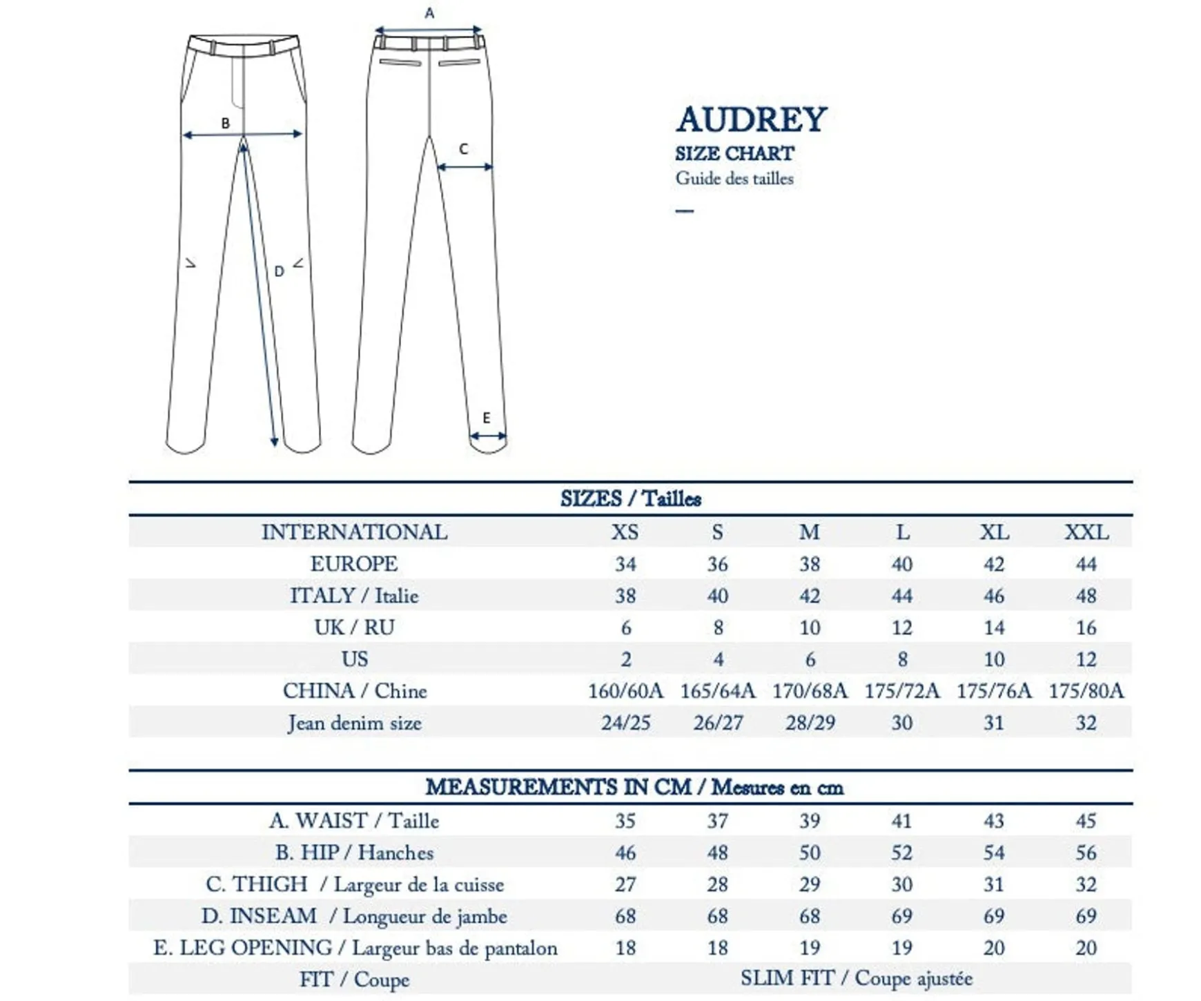 Audrey midnight blue trousers