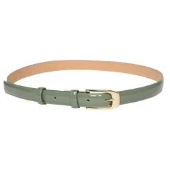 Aurelia almond green patent leather belt