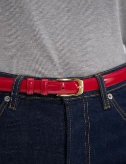 Aurelia red patent leather belt