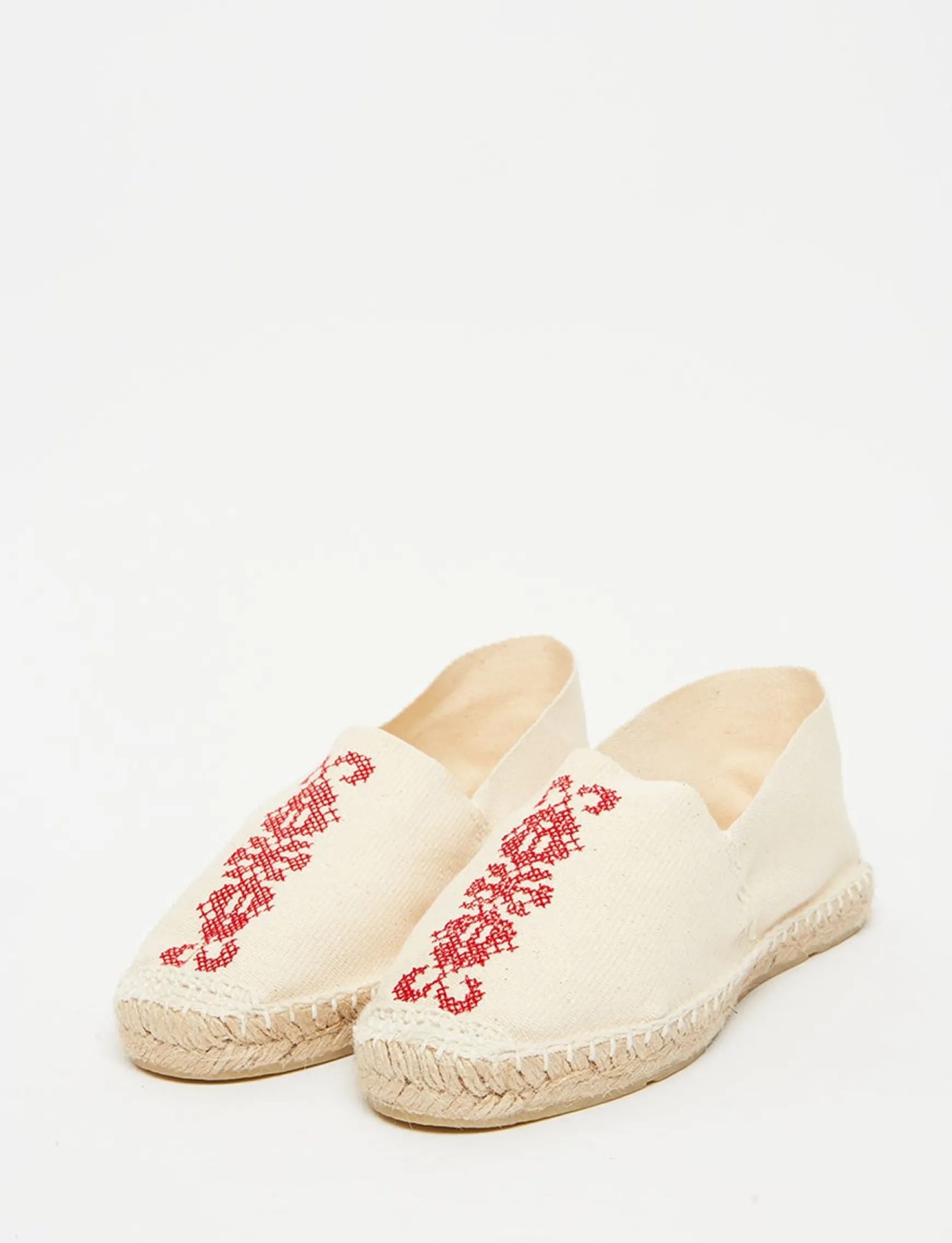 Auriane ecru embroidered espadrilles