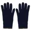 Bahia gloves in navy knit, khaki mesh