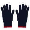 Bahia gloves in navy knit, red mesh