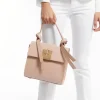 Béatrice beige/pink leather bag