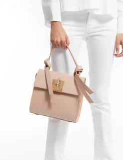 Béatrice beige/pink leather bag