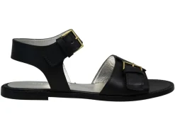 Black buckle sandals