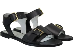 Black buckle sandals