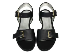 Black buckle sandals