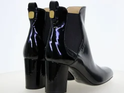 Black leather ankle boot