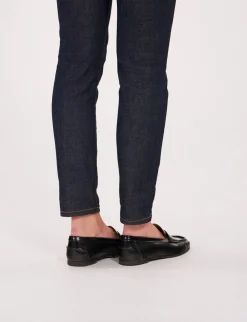 Black leather loafer