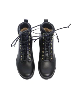 Black leather mountain boot