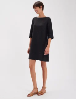 Black linen Megane dress
