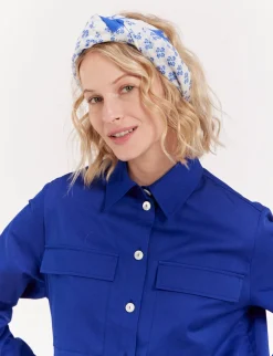 Blue and white printed Flore sarong