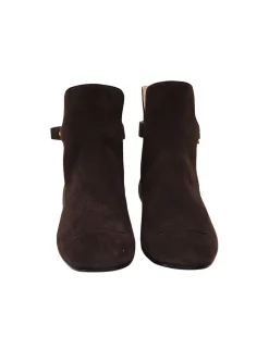 Brown suede ankle boot