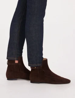Brown suede ankle boot