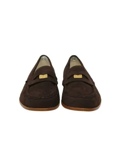 Brown suede loafer