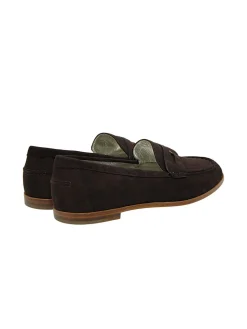 Brown suede loafer