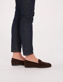 Brown suede loafer