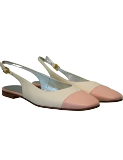 Celia cream and nude slingback ballerina