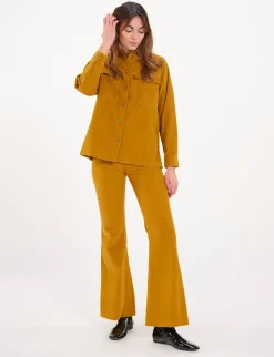 Chandler ochre velvet shirt
