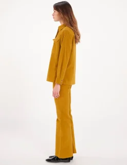Chandler ochre velvet shirt