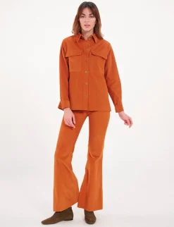 Chandler orange velvet shirt