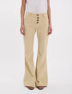 Charlotte cream corduroy trousers