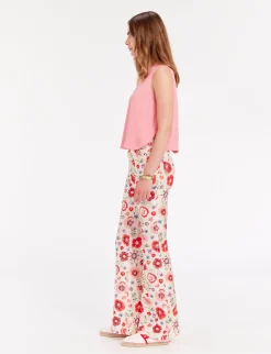 Charlotte ecru embroidered trousers
