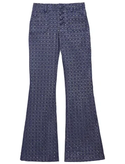 Charlotte navy print trousers