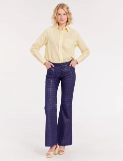 Charlotte navy print trousers