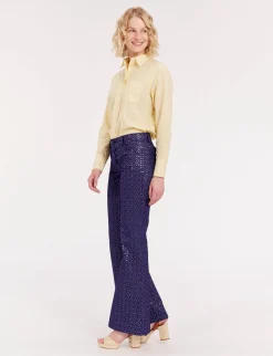 Charlotte navy print trousers
