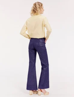 Charlotte navy print trousers
