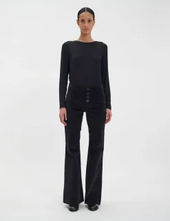 Charlotte trousers in smooth black velvet