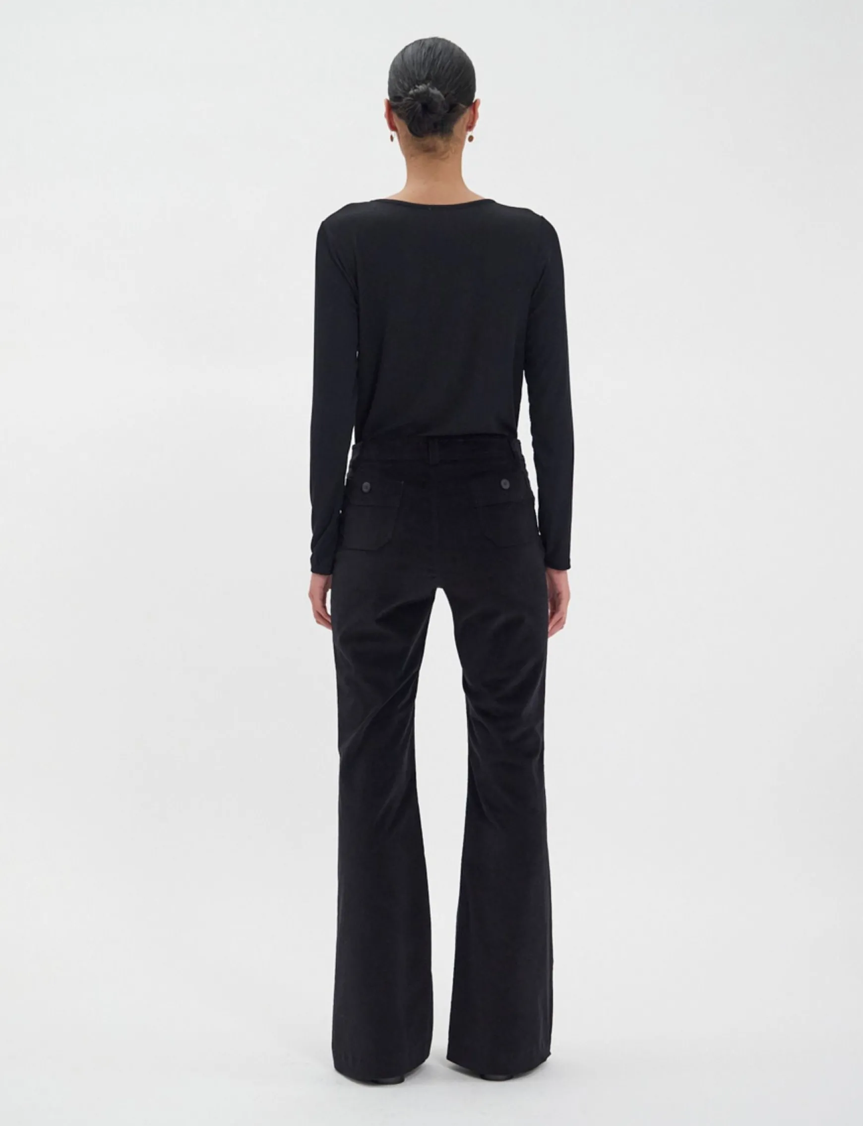 Charlotte trousers in smooth black velvet